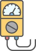 Voltage Indicator Line Filled Light Icon vector