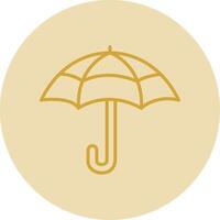 Parasol Line Yellow Circle Icon vector