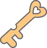 Love Key Line Filled Light Icon vector
