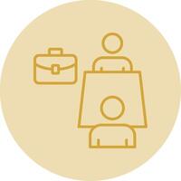 Business Meeting Line Yellow Circle Icon vector