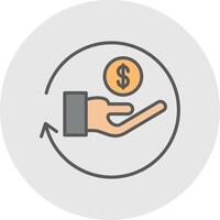 Refund Line Filled Light Icon vector