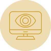 Computer Line Yellow Circle Icon vector