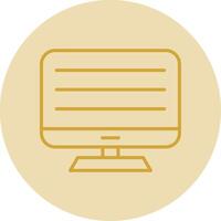 Computer Line Yellow Circle Icon vector