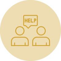 Ask For Help Line Yellow Circle Icon vector