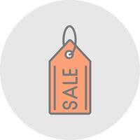 Sale Tag Line Filled Light Icon vector