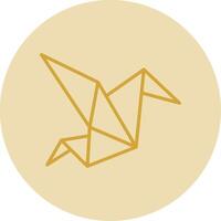 Origami Line Yellow Circle Icon vector