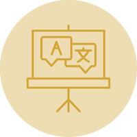 Language Line Yellow Circle Icon vector