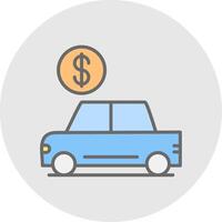 Auto Loan Line Filled Light Icon vector