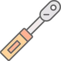 Torque Wrench Line Filled Light Icon vector