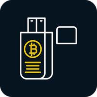 Bitcoin Drive Line Red Circle Icon vector