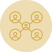 Networking Line Yellow Circle Icon vector