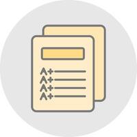 Report Card Line Filled Light Icon vector