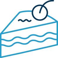 Cake Slice Line Blue Two Color Icon vector