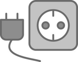 Plug And Socket Line Filled Light Icon vector