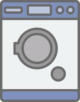 Tumble Dryer Line Filled Light Icon vector