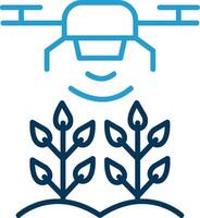 Agricultural Drones Line Blue Two Color Icon vector