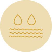 Water Line Yellow Circle Icon vector