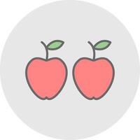 Apple Line Filled Light Icon vector