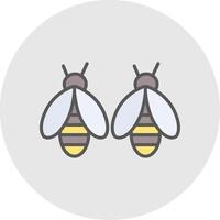 Bees Line Filled Light Icon vector