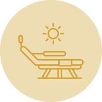 Sunbed Line Yellow Circle Icon vector