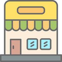 Supermarket Line Filled Light Icon vector