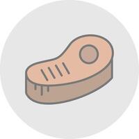 Steak Line Filled Light Icon vector