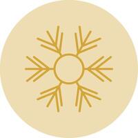 Snowflake Line Yellow Circle Icon vector