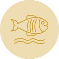 Flounder Line Yellow Circle Icon vector