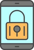 Mobile Security Line Filled Light Icon vector