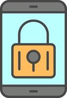 Mobile Security Line Filled Light Icon vector