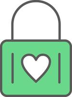 Heart Lock Line Filled Light Icon vector