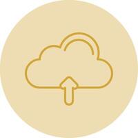 Cloud Line Yellow Circle Icon vector