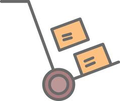 Hand Truck Line Filled Light Icon vector