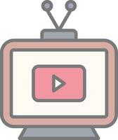 Television Line Filled Light Icon vector