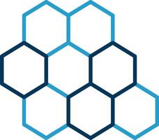 Bee Hive Line Blue Two Color Icon vector