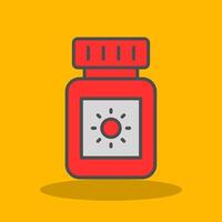 Sun Block Filled Shadow Icon vector