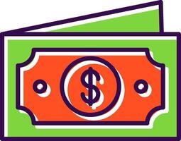 Paper Money filled Design Icon vector