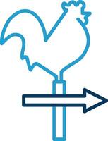 Weather Vane Line Blue Two Color Icon vector