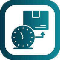 On Time Deliveries Glyph Gradient Corner Icon vector