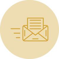 Envelope Line Yellow Circle Icon vector