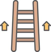 escalera línea lleno ligero icono vector