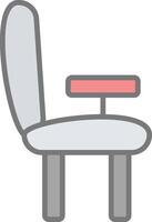 Desk Chair Line Filled Light Icon vector