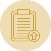 Notepad Line Yellow Circle Icon vector