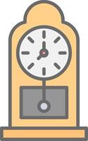 Grandfather Clock Line Filled Light Icon vector
