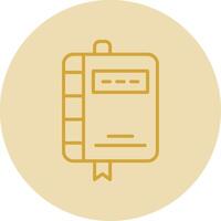 Note Book Line Yellow Circle Icon vector