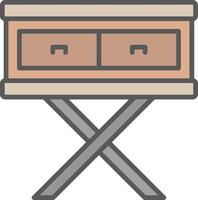 Side Table Line Filled Light Icon vector