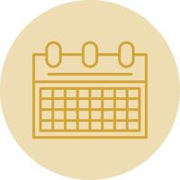 Planner Line Yellow Circle Icon vector