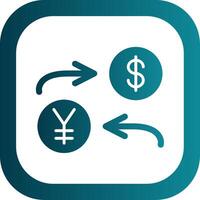 Currency Exchange Glyph Gradient Corner Icon vector