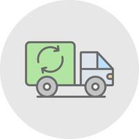 Garbage Truck Line Filled Light Icon vector