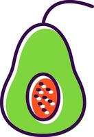 Papaya filled Design Icon vector